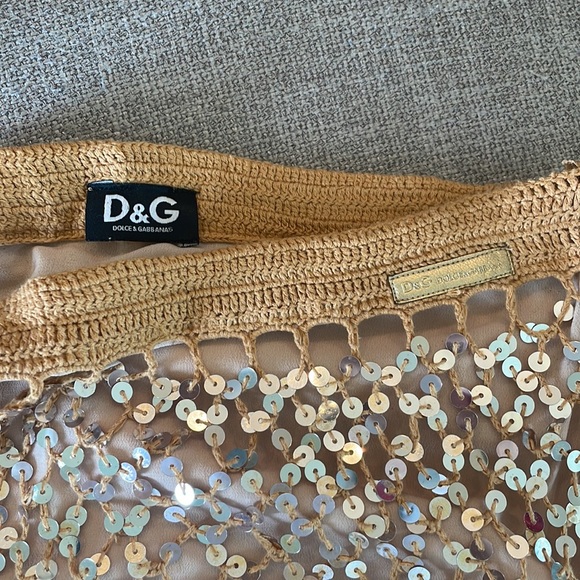 Dolce and Gabbana midi skirt size 26 sequin gold - Picture 3 of 8